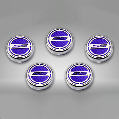 Dark Gray 2010-2022 Camaro SS - Engine Fluid Cap Covers SS Style Automatic 5Pc