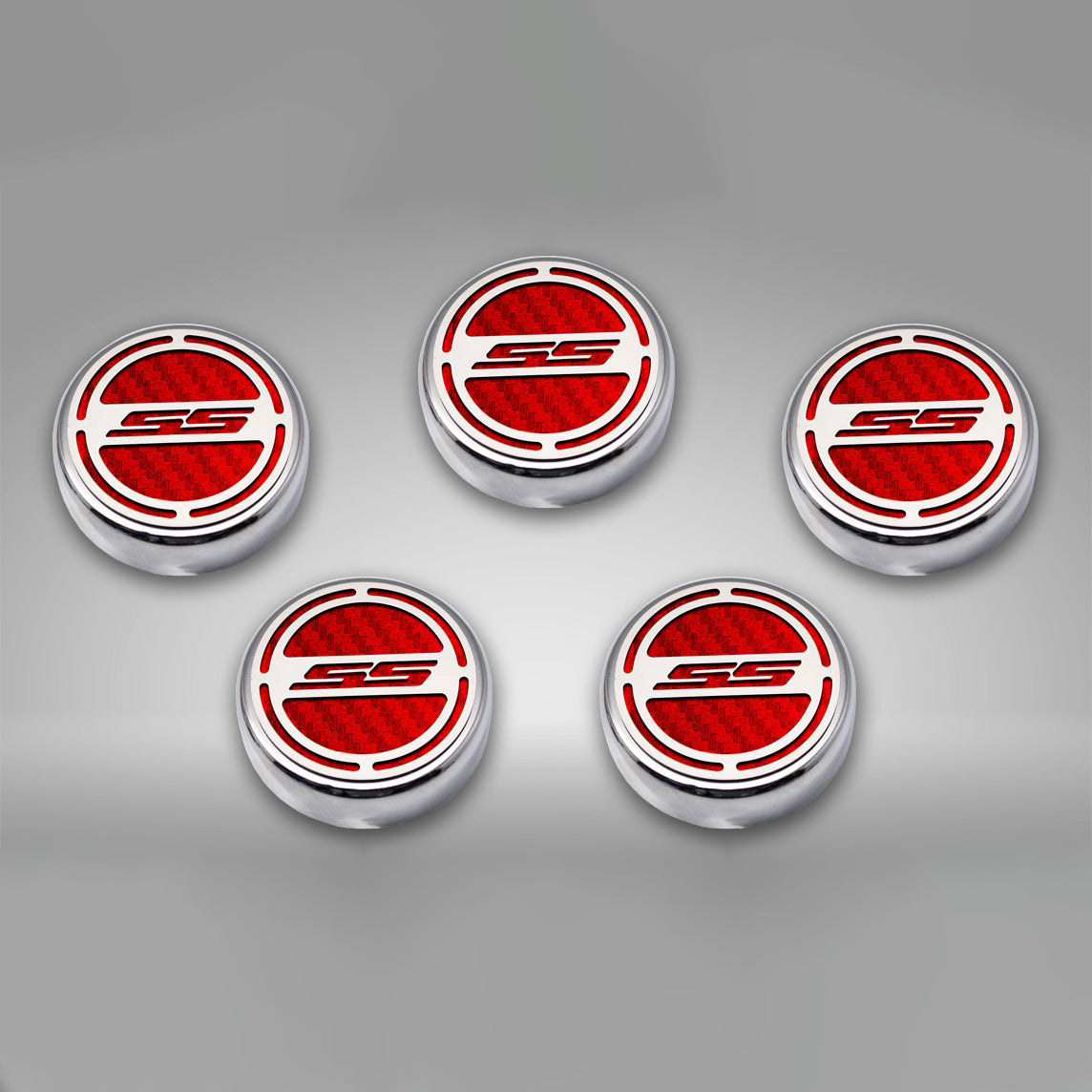 Dark Gray 2010-2022 Camaro SS - Engine Fluid Cap Covers SS Style Automatic 5Pc