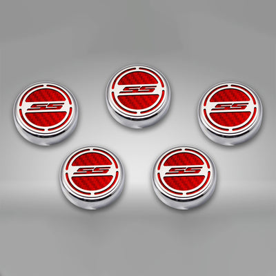 Dark Gray 2010-2022 Camaro SS - Engine Fluid Cap Covers SS Style Automatic 5Pc