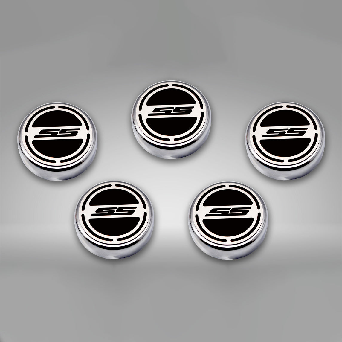 Dark Gray 2010-2022 Camaro SS - Engine Fluid Cap Covers SS Style Automatic 5Pc