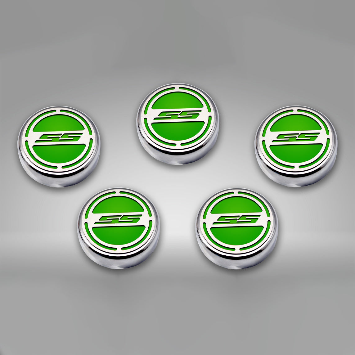 Dark Gray 2010-2022 Camaro SS - Engine Fluid Cap Covers SS Style Automatic 5Pc