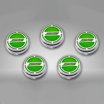 Dark Gray 2010-2022 Camaro SS - Engine Fluid Cap Covers SS Style Automatic 5Pc