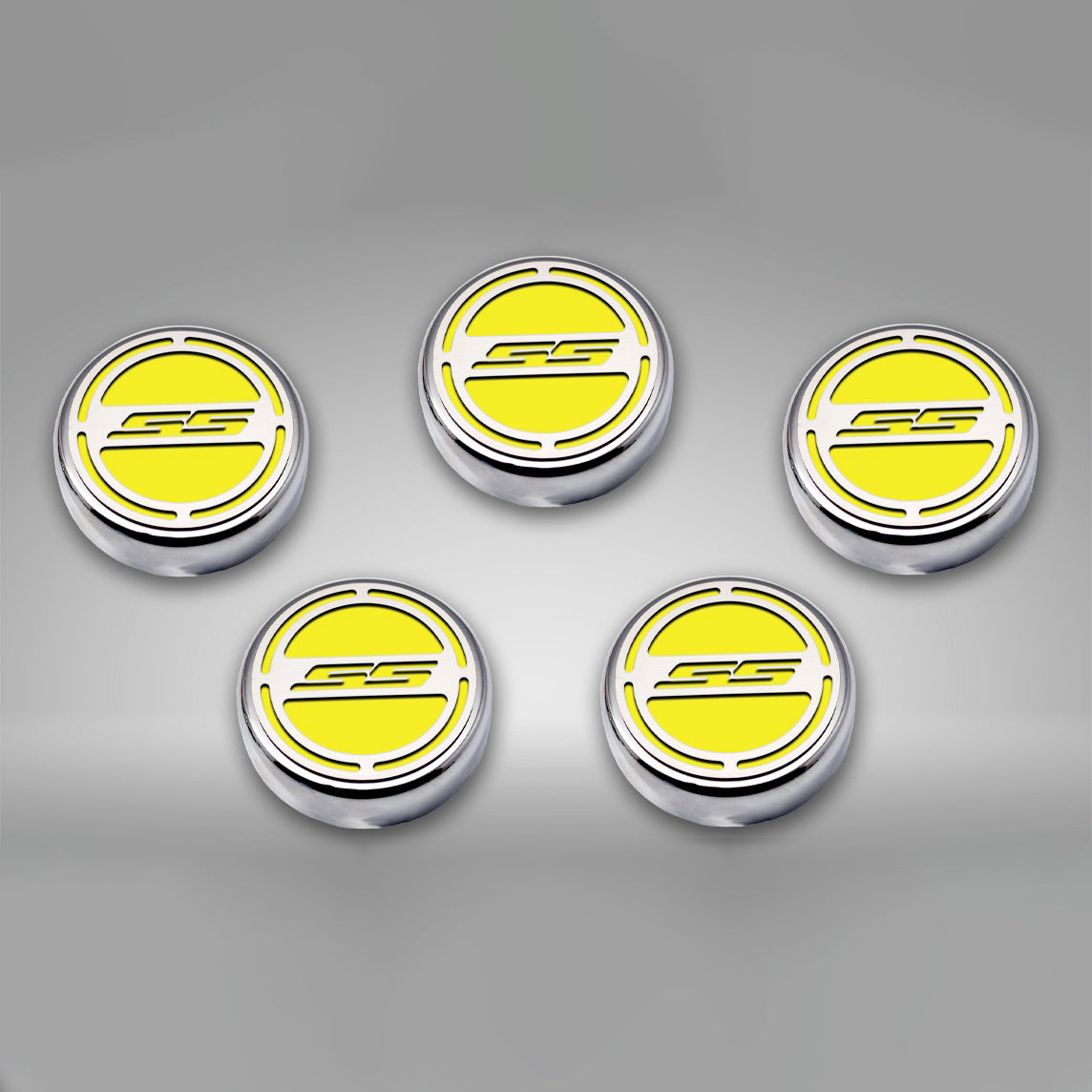 Dark Gray 2010-2022 Camaro SS - Engine Fluid Cap Covers SS Style Automatic 5Pc