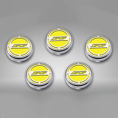 Dark Gray 2010-2022 Camaro SS - Engine Fluid Cap Covers SS Style Automatic 5Pc
