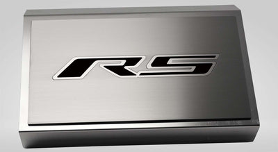 2016-2021 Camaro RS - Fuse Box Cover Polished w/Brushed  RS Top Plate - Stainless Steel
