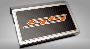 2016-2021 Camaro SS - Fuse Box Cover Polished w/Carbon Fiber SS Style Top Plate