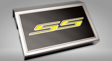 2016-2021 Camaro SS - Fuse Box Cover Polished w/Carbon Fiber SS Style Top Plate