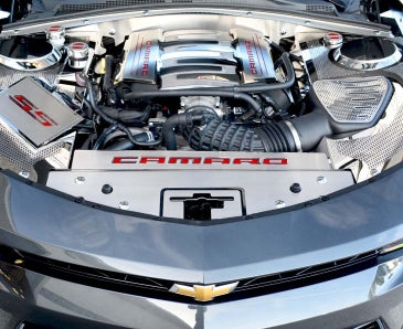 2016-2020 Camaro - Front Header Plate CAMARO Style - Stainless Steel