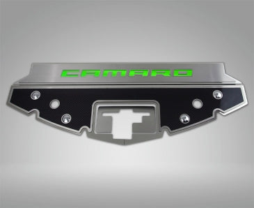 2016-2020 Camaro - Illuminated Carbon Fiber Front Header Plate CAMARO Style - LED