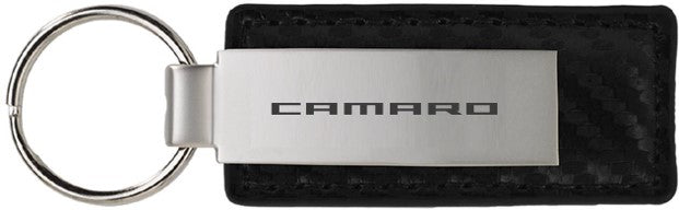Black Camaro Carbon Metal Large Keychain