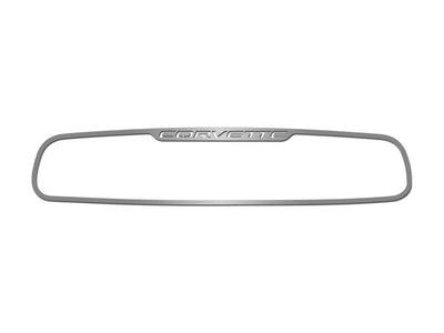 1997-2004 C5/Z06 Corvette - Rear View Mirror Trim 'Corvette' Style [Standard] | Brushed Stainless