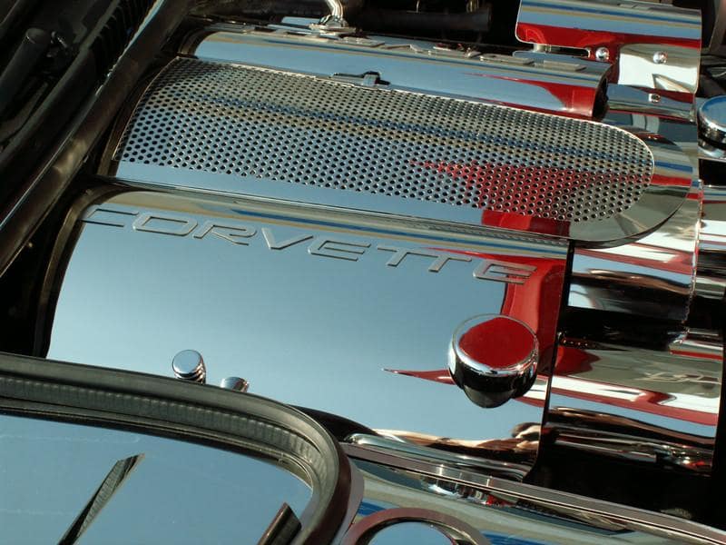 Dim Gray 1999-2004 C5/Z06 Corvette - Fuel Rail Covers CORVETTE Style 2Pc w/Oil Cap Cover - Stainless Steel