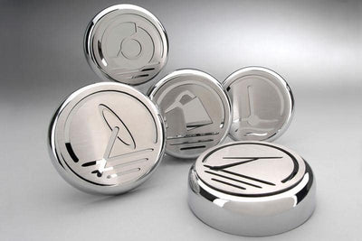 Gray 2005-2013 C6 Corvette - Executive Series Fluid Cap Cover 5Pc Set - Automatic Transmission