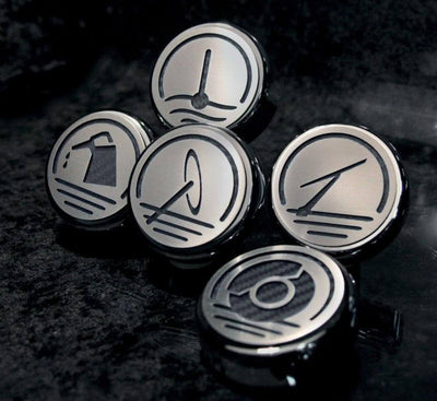 Dark Gray 2005-2013 C6 Corvette - Executive Series Fluid Cap Cover 5Pc Set - Automatic Transmission