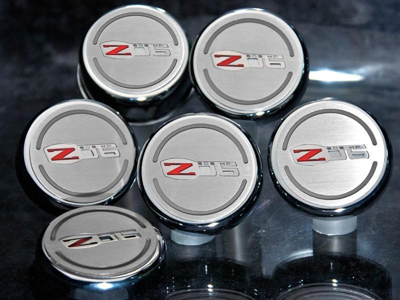 Gray 2006-2013 Z06 Corvette - Executive Series Fluid Cap Covers Z06 Inlay 6Pc - Manual Transmission