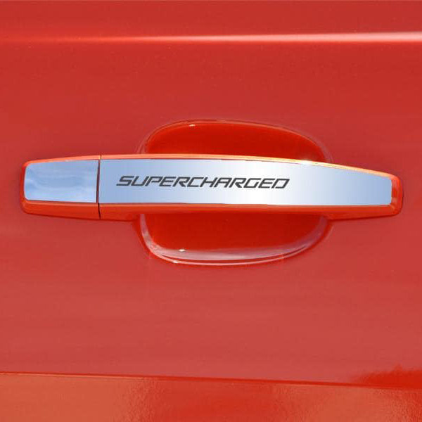 Firebrick 2010-2013 Camaro - SUPERCHARGED Exterior Door Handle Plates - Stainless Steel