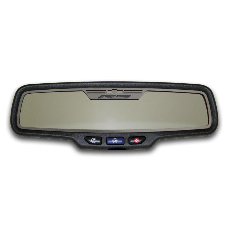 Light Slate Gray 2010-2014 Camaro RS - Rear View Mirror Trim 'RS' Rectangle mirror- Brushed Stainless Steel