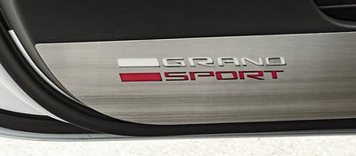 2014-2019 Grand Sport Corvette - Door Guards with GRAND SPORT Lettering 2Pc - Stainless Steel