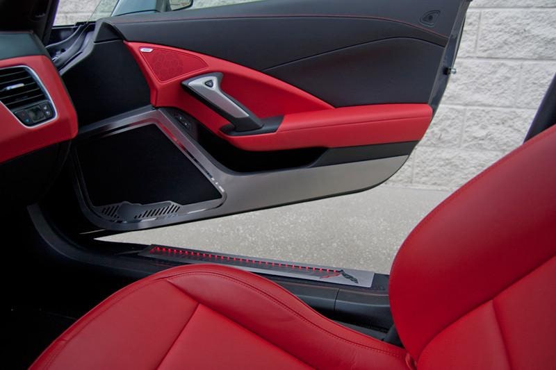 Dark Slate Gray 2014-2019 C7 Corvette Stingray - Door Guards w/CORVETTE Lettering 2Pc - Brushed Stainless