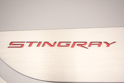 2014-2019 C7 Corvette Stingray - Door Guards w/STINGRAY Lettering 2Pc - Brushed Stainless