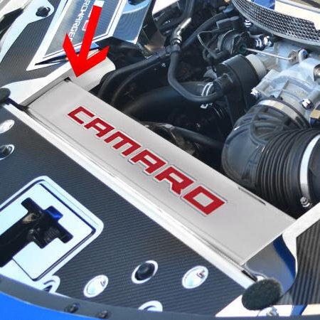 Dark Slate Gray 2016-2020 Camaro - Illuminated Carbon Fiber Front Header Plate CAMARO Style - LED