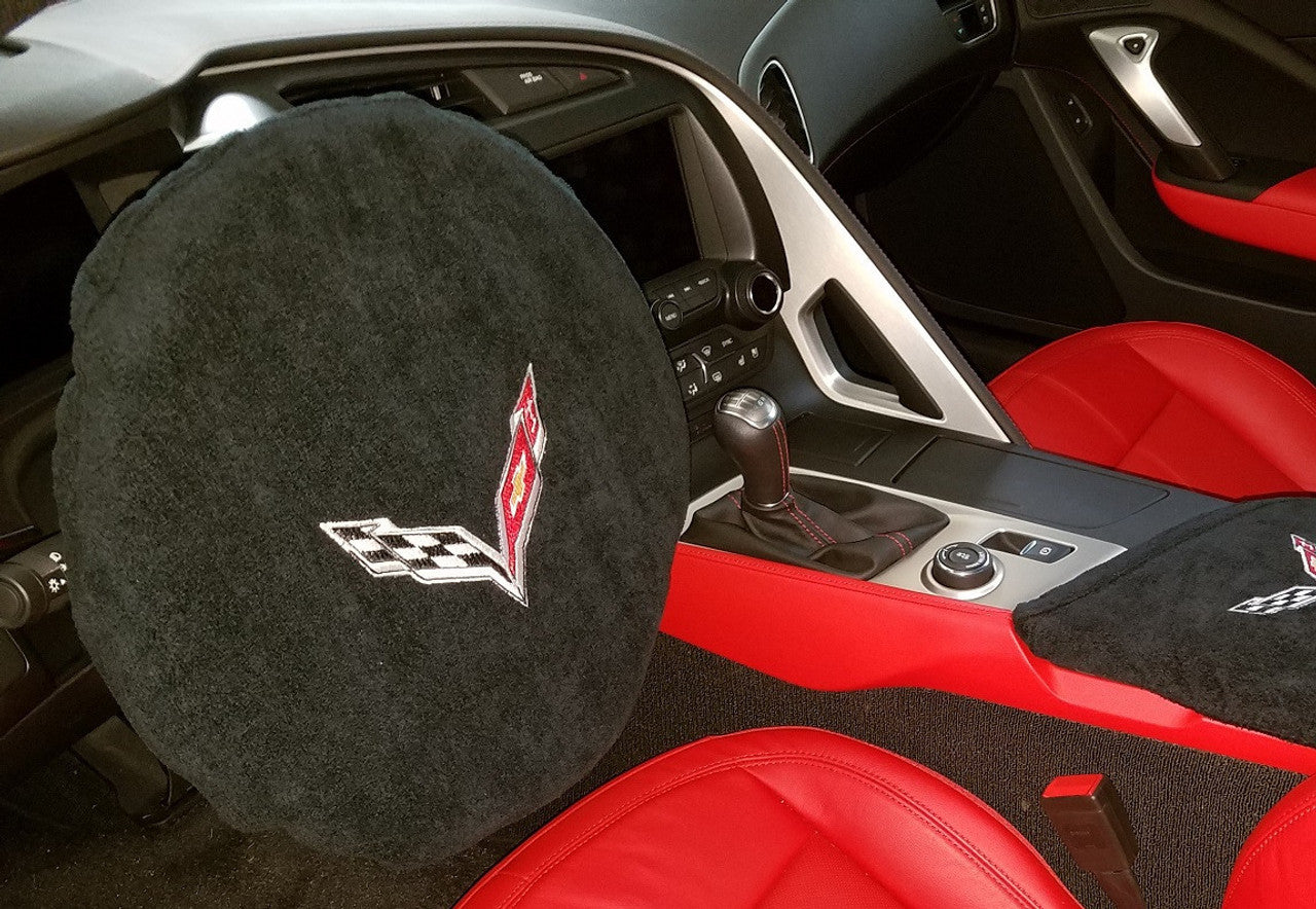 Dark Slate Gray Corvette C7 Steering Wheel Cover