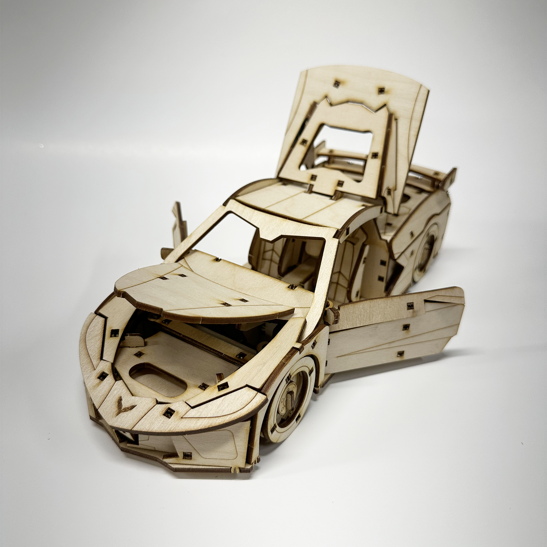 Corvette C8 Snap Together Wooden Model