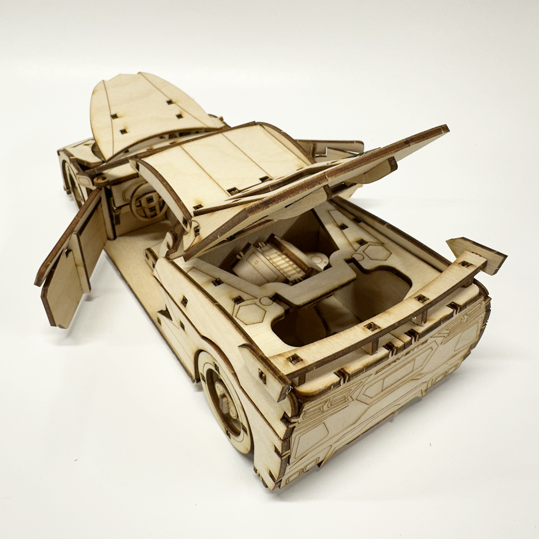 Corvette C8 Snap Together Wooden Model