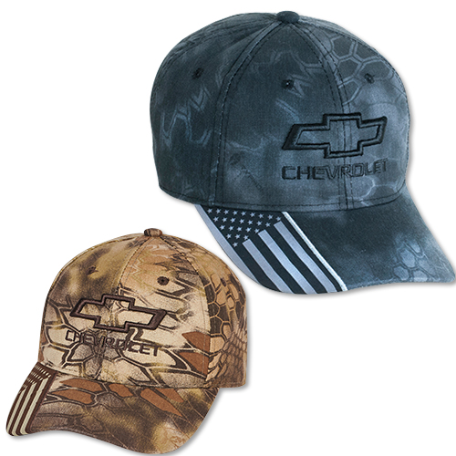 Dark Slate Gray Chevrolet Bowtie American Flap Kryptek Cap
