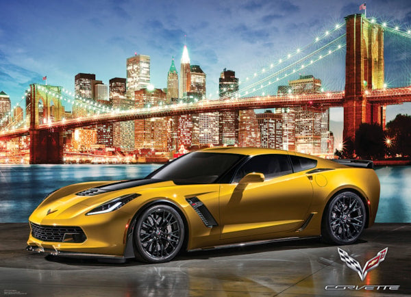 Dark Slate Gray Corvette Z06 Out for a Spin 1000 Piece Puzzle