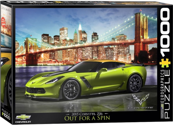 Dark Slate Gray Corvette Z06 Out for a Spin 1000 Piece Puzzle