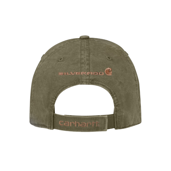 Green cap with 'Silverado' and 'Carhartt' logos on a white background