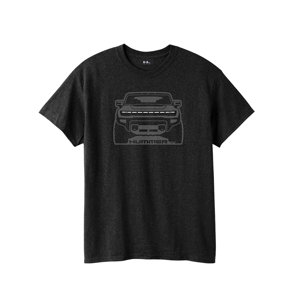 Black HUMMER EV Front View T-Shirt