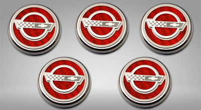 Gray 1984-1996 C4 Corvette - C4 Style Fluid Cap Cover Sets 5Pc - Manual Transmission