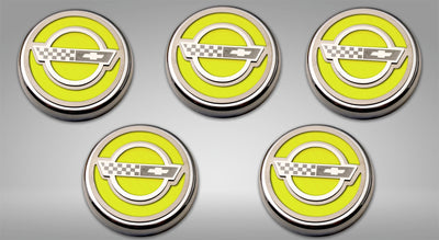 Gray 1984-1996 C4 Corvette - C4 Style Fluid Cap Cover Sets 5Pc - Manual Transmission