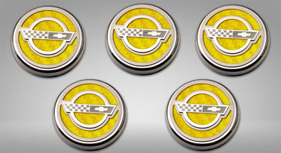 Gray 1984-1996 C4 Corvette - C4 Style Fluid Cap Cover Sets 5Pc - Manual Transmission