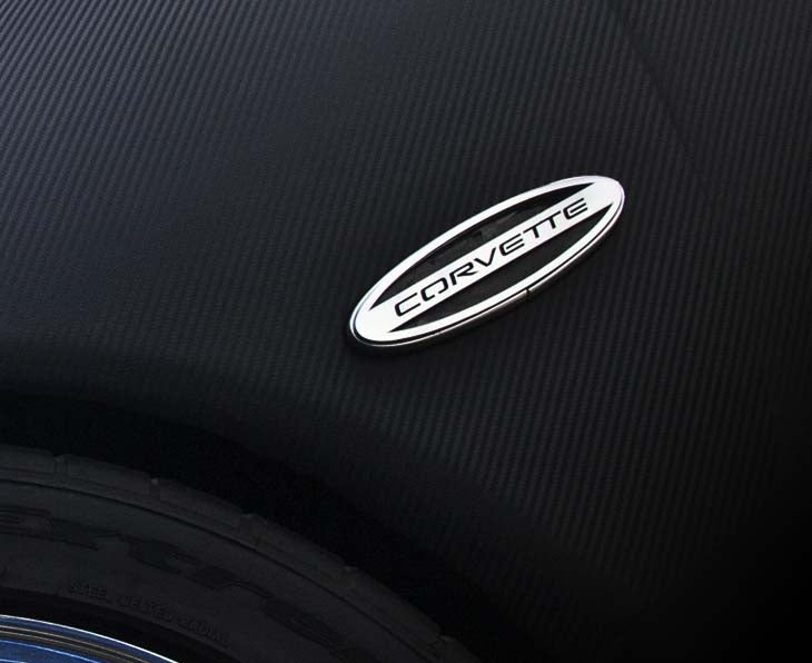 Black 1997-2004 C5/Z06 Corvette - Side Marker Trim Rear w/Corvette Script 2Pc