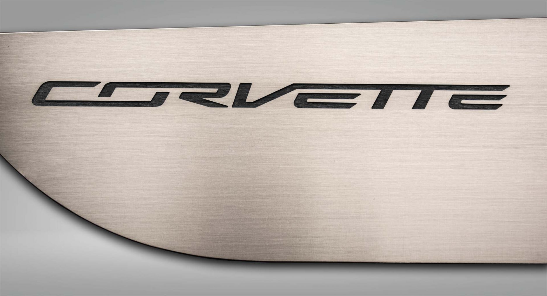 Gray 2014-2019 C7 Corvette Stingray - Door Guards w/CORVETTE Lettering 2Pc - Brushed Stainless