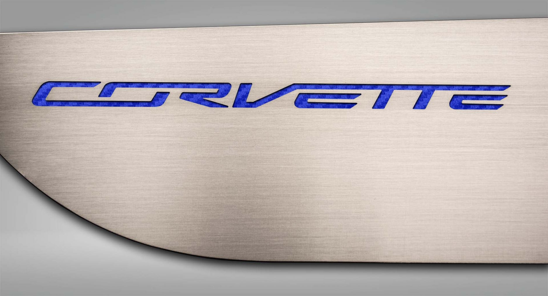 Gray 2014-2019 C7 Corvette Stingray - Door Guards w/CORVETTE Lettering 2Pc - Brushed Stainless