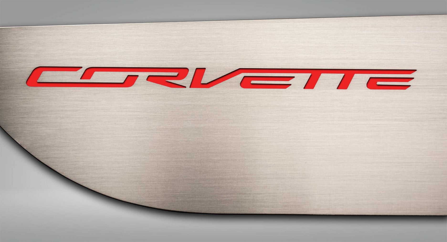 Gray 2014-2019 C7 Corvette Stingray - Door Guards w/CORVETTE Lettering 2Pc - Brushed Stainless