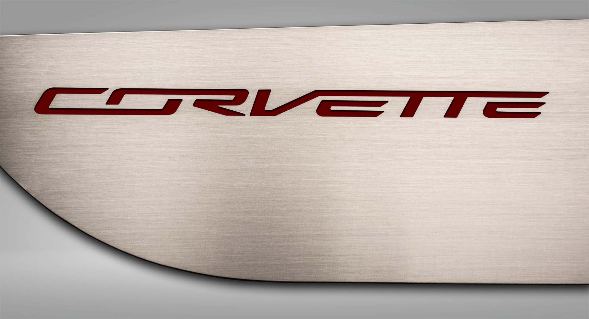 Gray 2014-2019 C7 Corvette Stingray - Door Guards w/CORVETTE Lettering 2Pc - Brushed Stainless