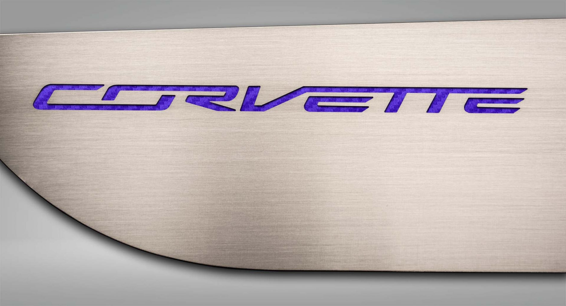 Gray 2014-2019 C7 Corvette Stingray - Door Guards w/CORVETTE Lettering 2Pc - Brushed Stainless