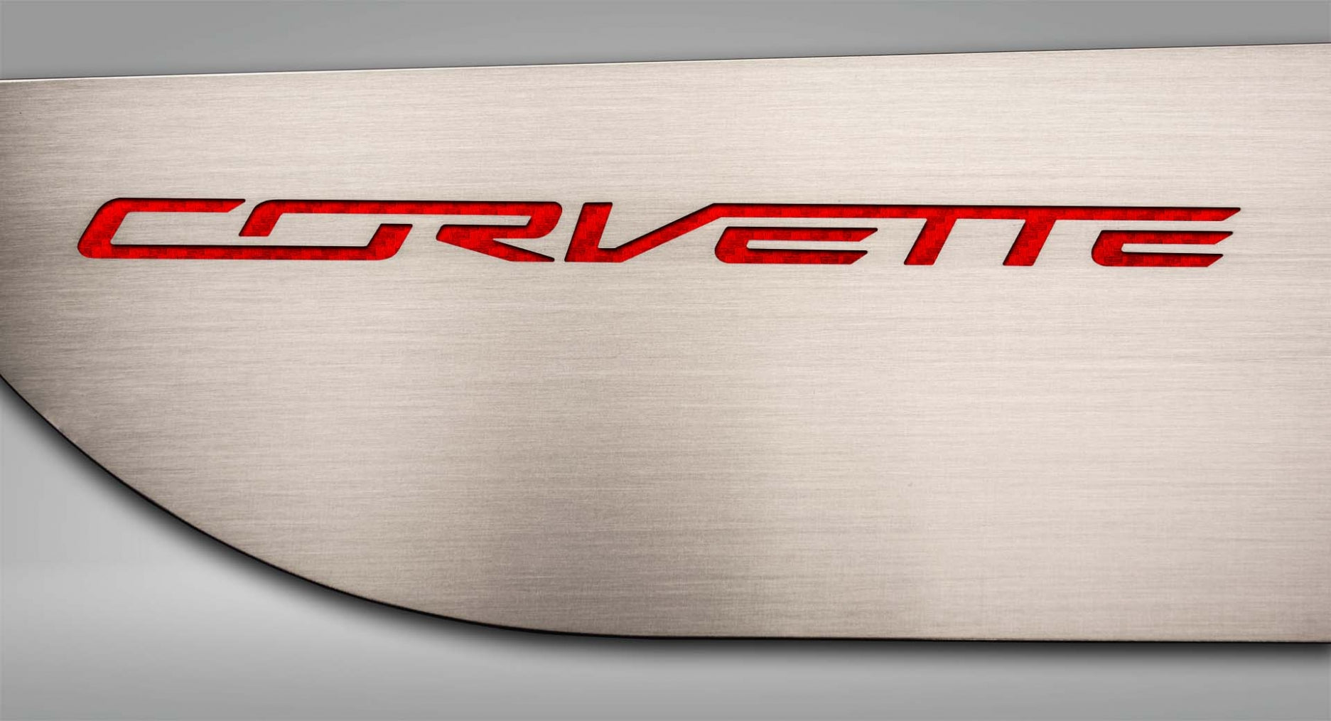 Gray 2014-2019 C7 Corvette Stingray - Door Guards w/CORVETTE Lettering 2Pc - Brushed Stainless