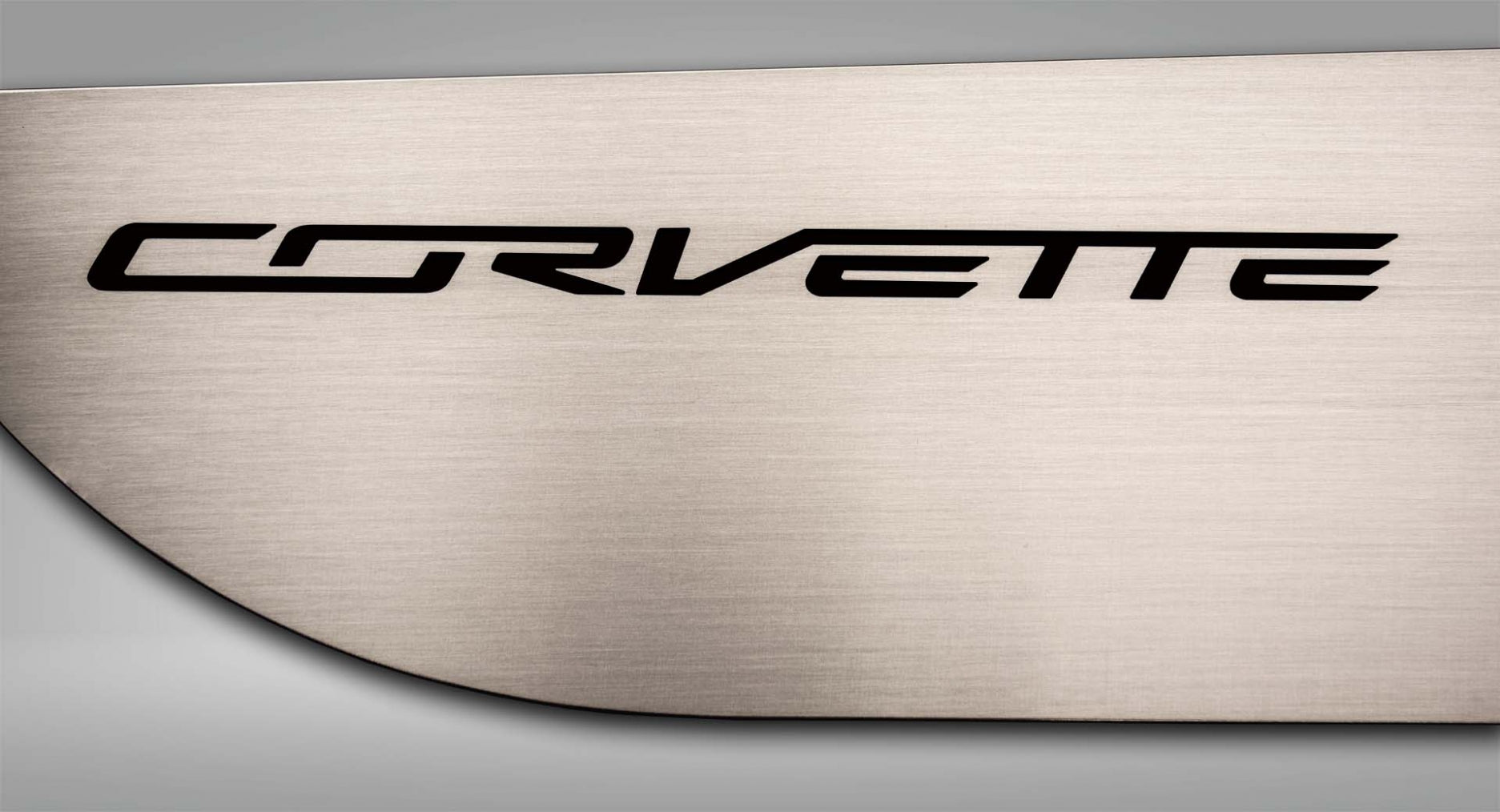 Gray 2014-2019 C7 Corvette Stingray - Door Guards w/CORVETTE Lettering 2Pc - Brushed Stainless