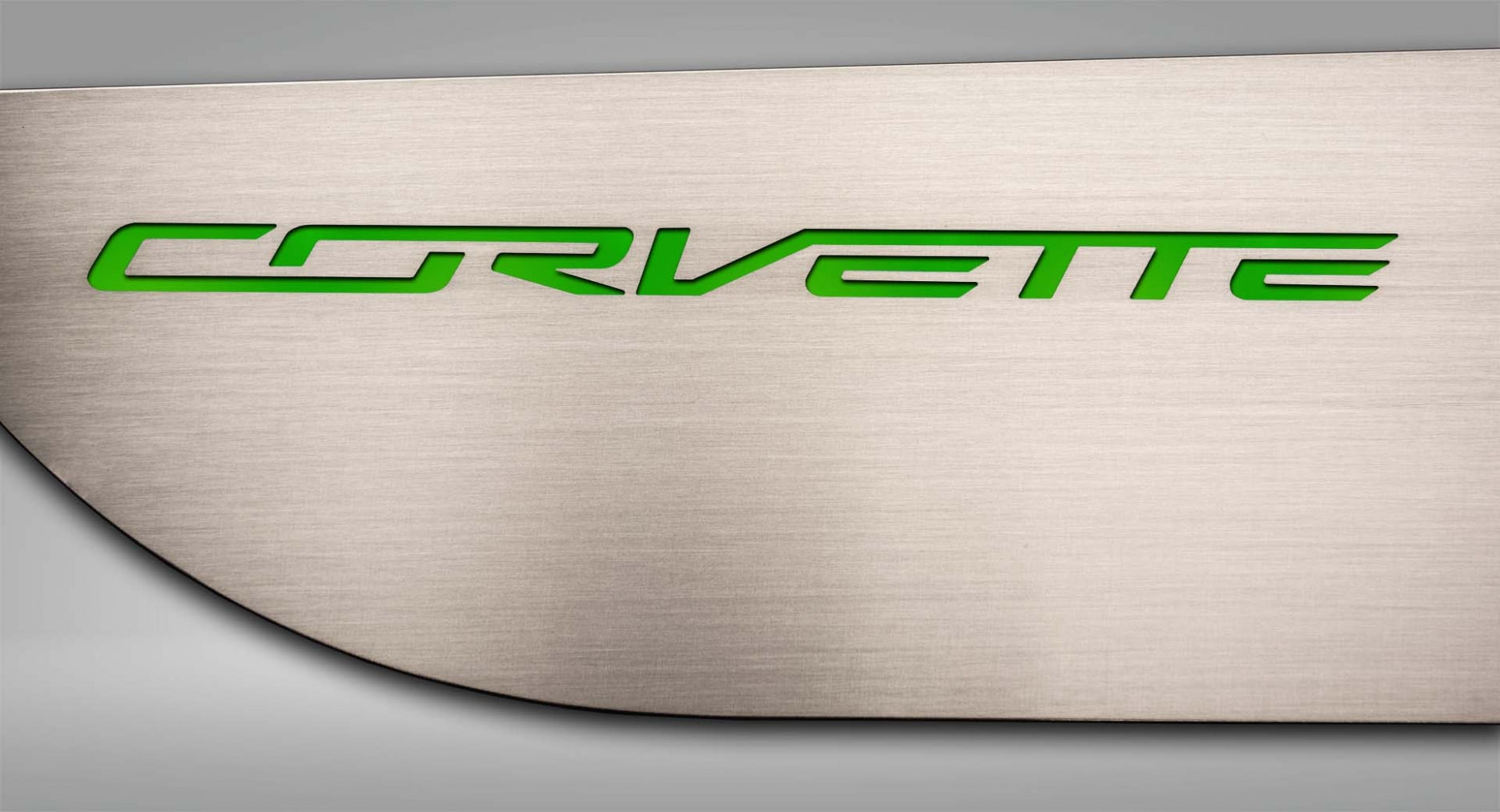 Gray 2014-2019 C7 Corvette Stingray - Door Guards w/CORVETTE Lettering 2Pc - Brushed Stainless