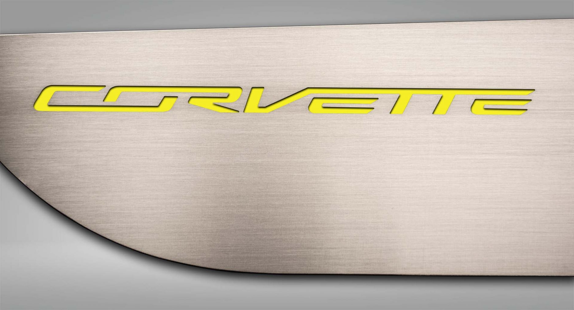 Gray 2014-2019 C7 Corvette Stingray - Door Guards w/CORVETTE Lettering 2Pc - Brushed Stainless
