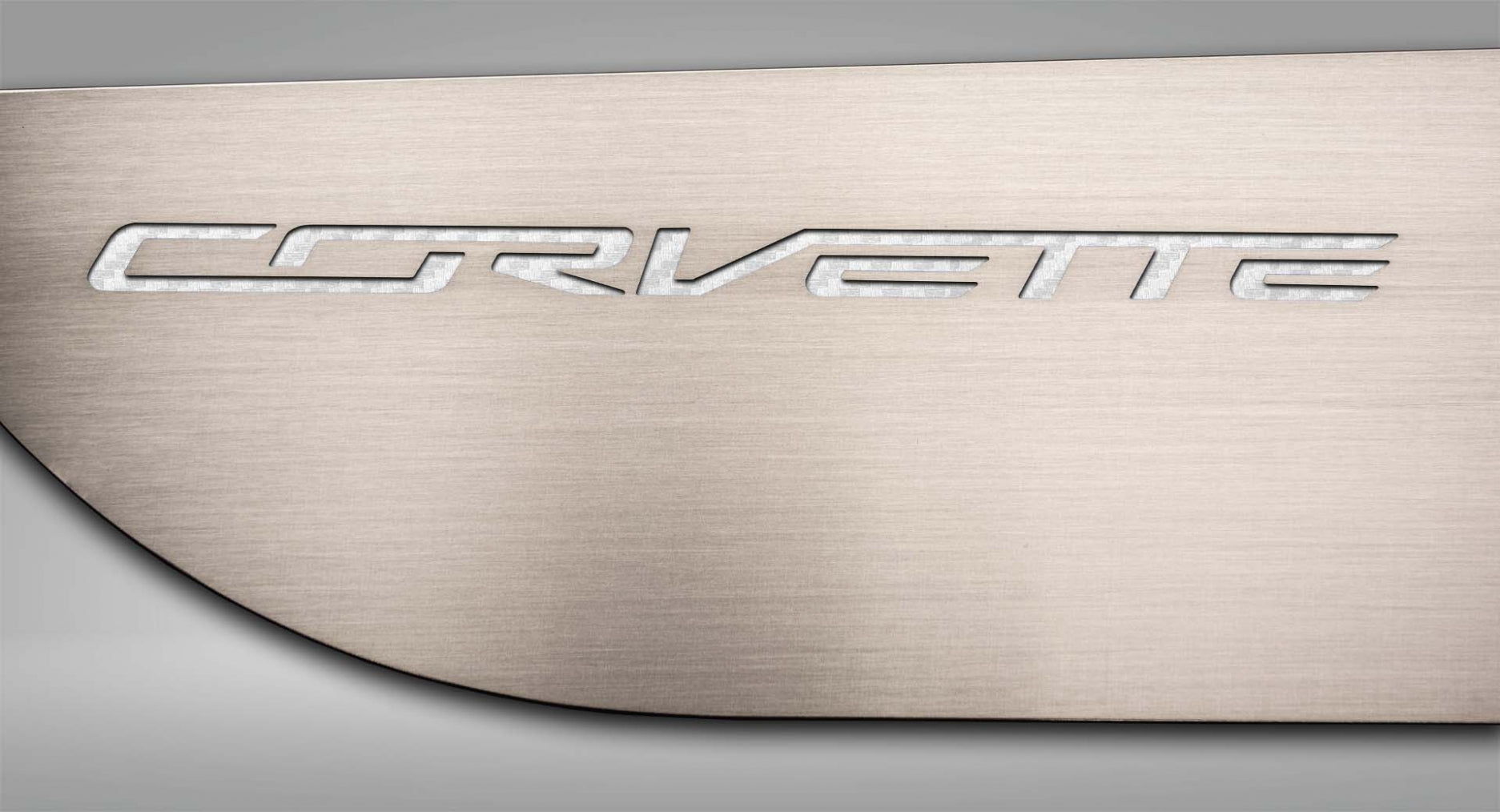 Gray 2014-2019 C7 Corvette Stingray - Door Guards w/CORVETTE Lettering 2Pc - Brushed Stainless