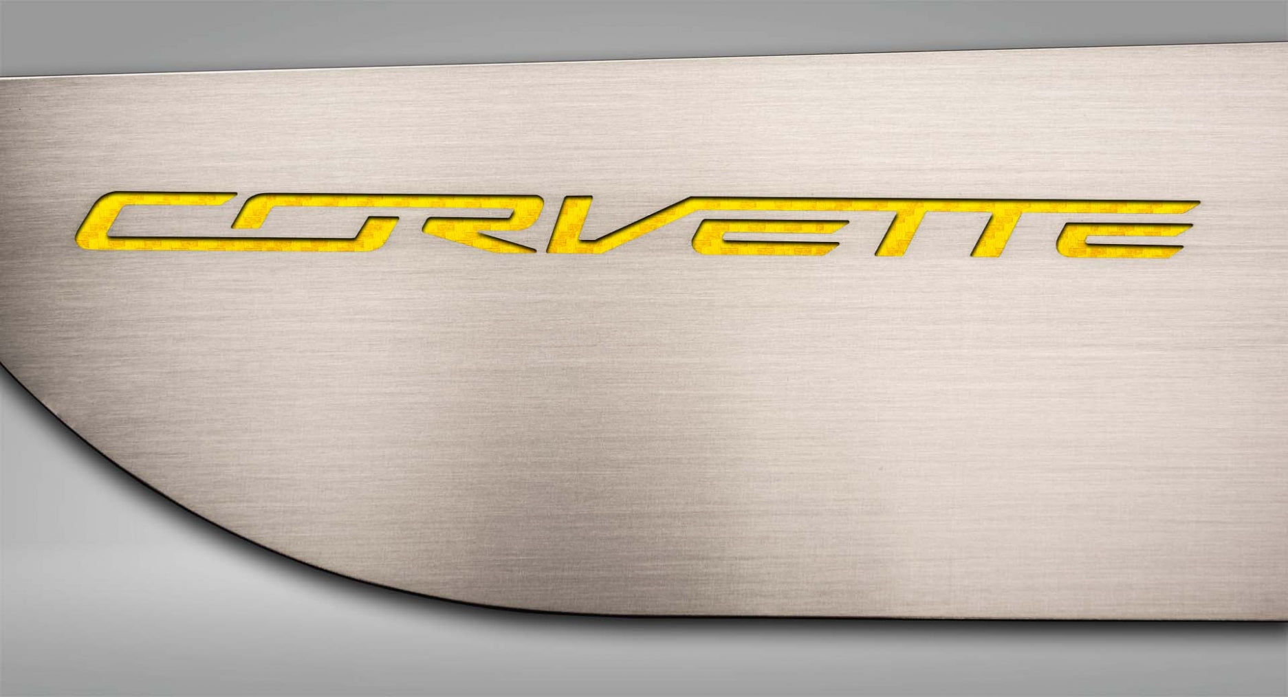 Gray 2014-2019 C7 Corvette Stingray - Door Guards w/CORVETTE Lettering 2Pc - Brushed Stainless