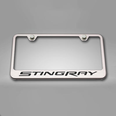 2014-2019 C7 Corvette - License Plate Frame STINGRAY Lettering  - Stainless Steel