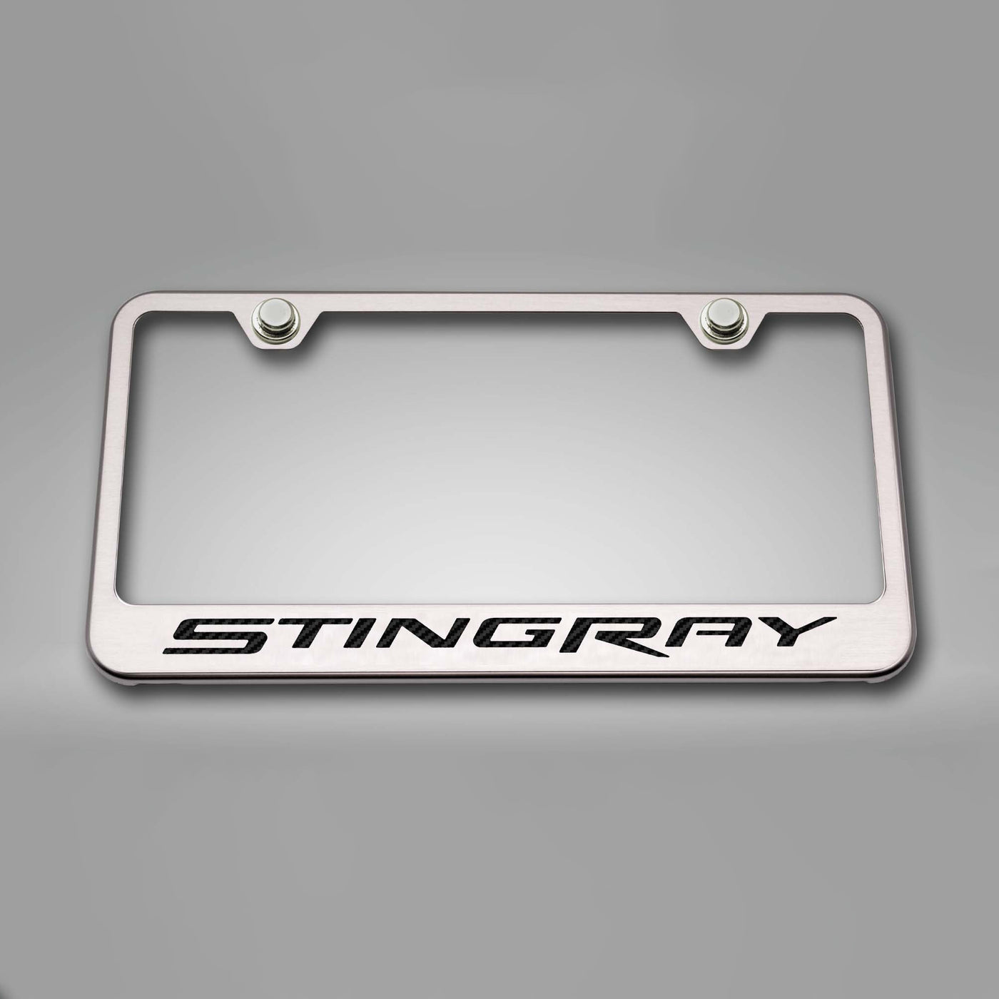 2014-2019 C7 Corvette - License Plate Frame STINGRAY Lettering  - Stainless Steel